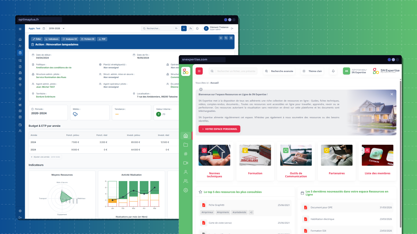 Aperçu graphique d'une interface de visualisation de données